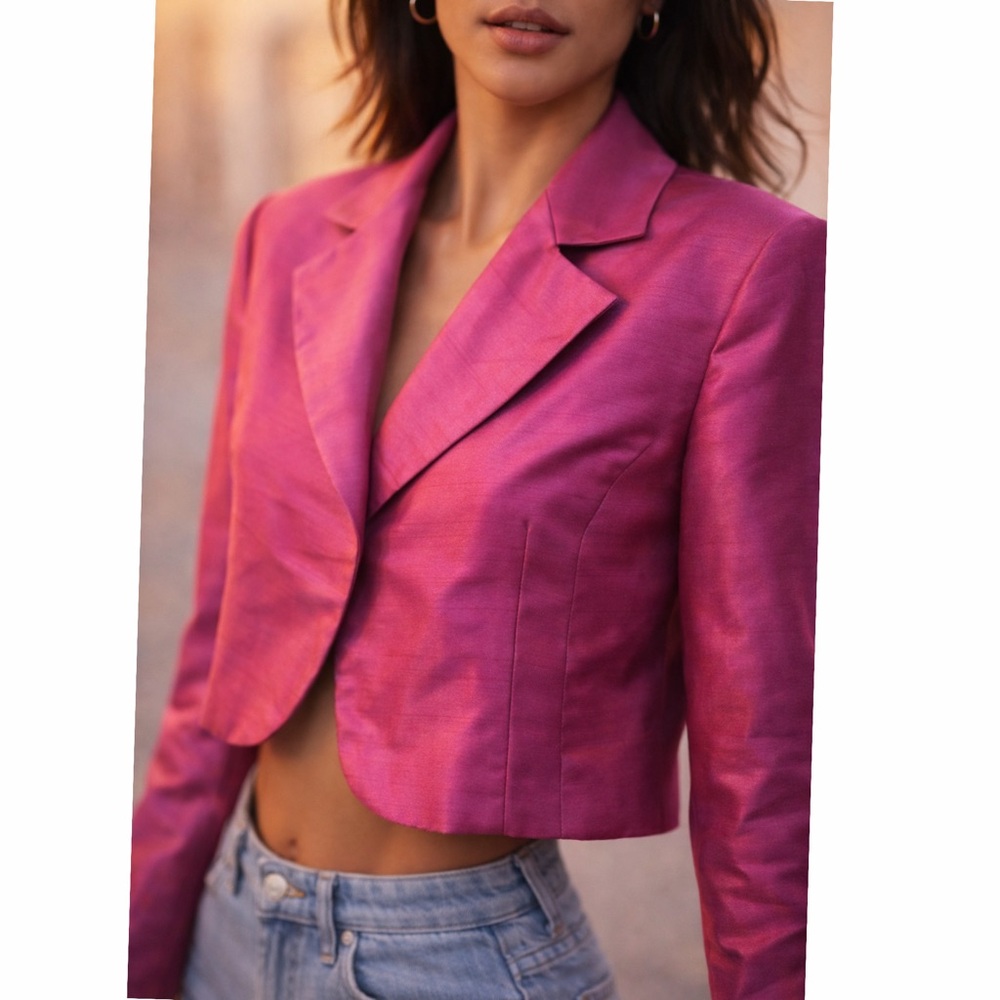 Nozze Pink Cropped Blazer Jacket‎ Women’s US 8 EU 40 Cocktail Office